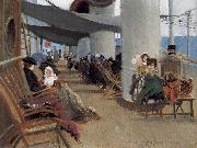 William Stott of Oldham S.S.Umbria oil painting
